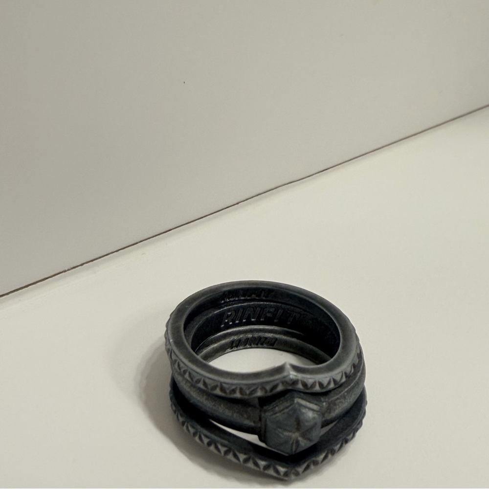 Rinfit Silver Geometric Star Stack Ring - Picture 9 of 9